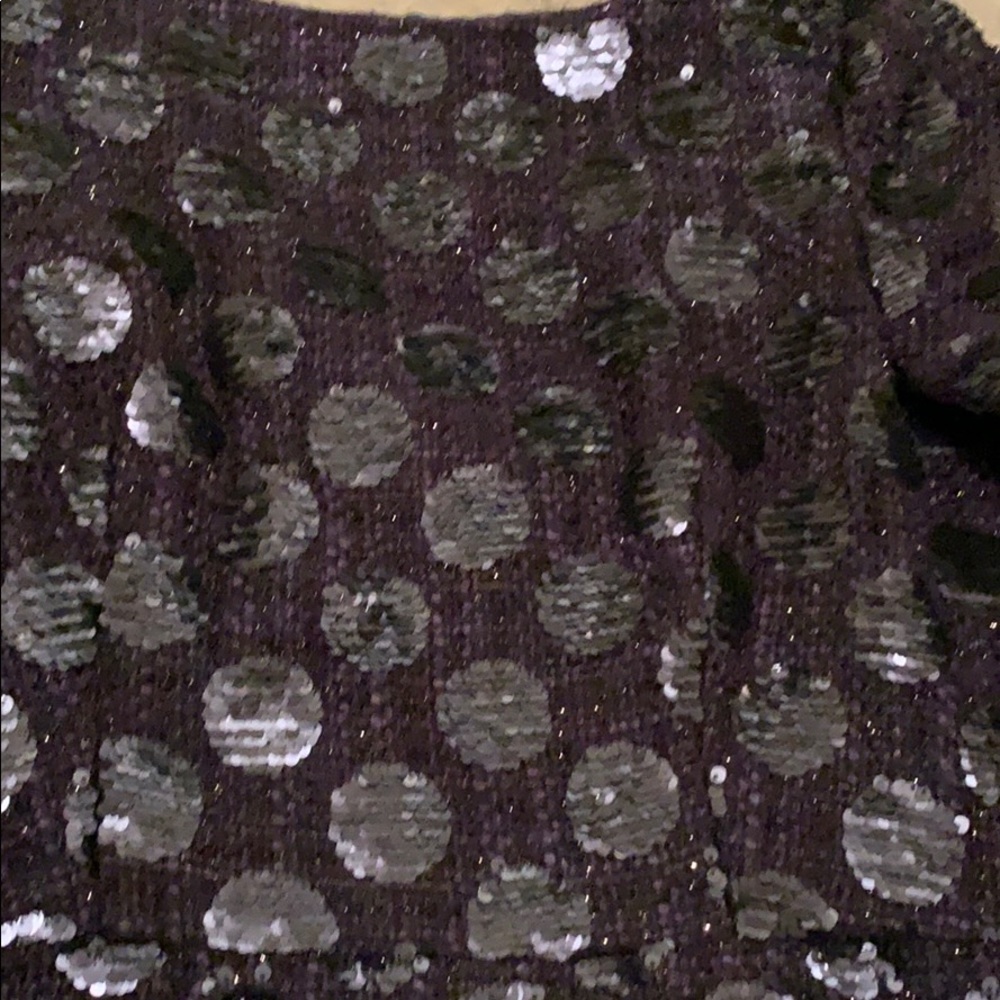 Navy blue polka dot sequin and tweed dress. Sz 8